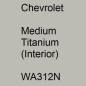 Preview: Chevrolet, Medium Titanium (Interior), WA312N.